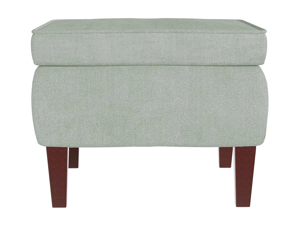 Taburete con patas de madera Terciopelo gris claro