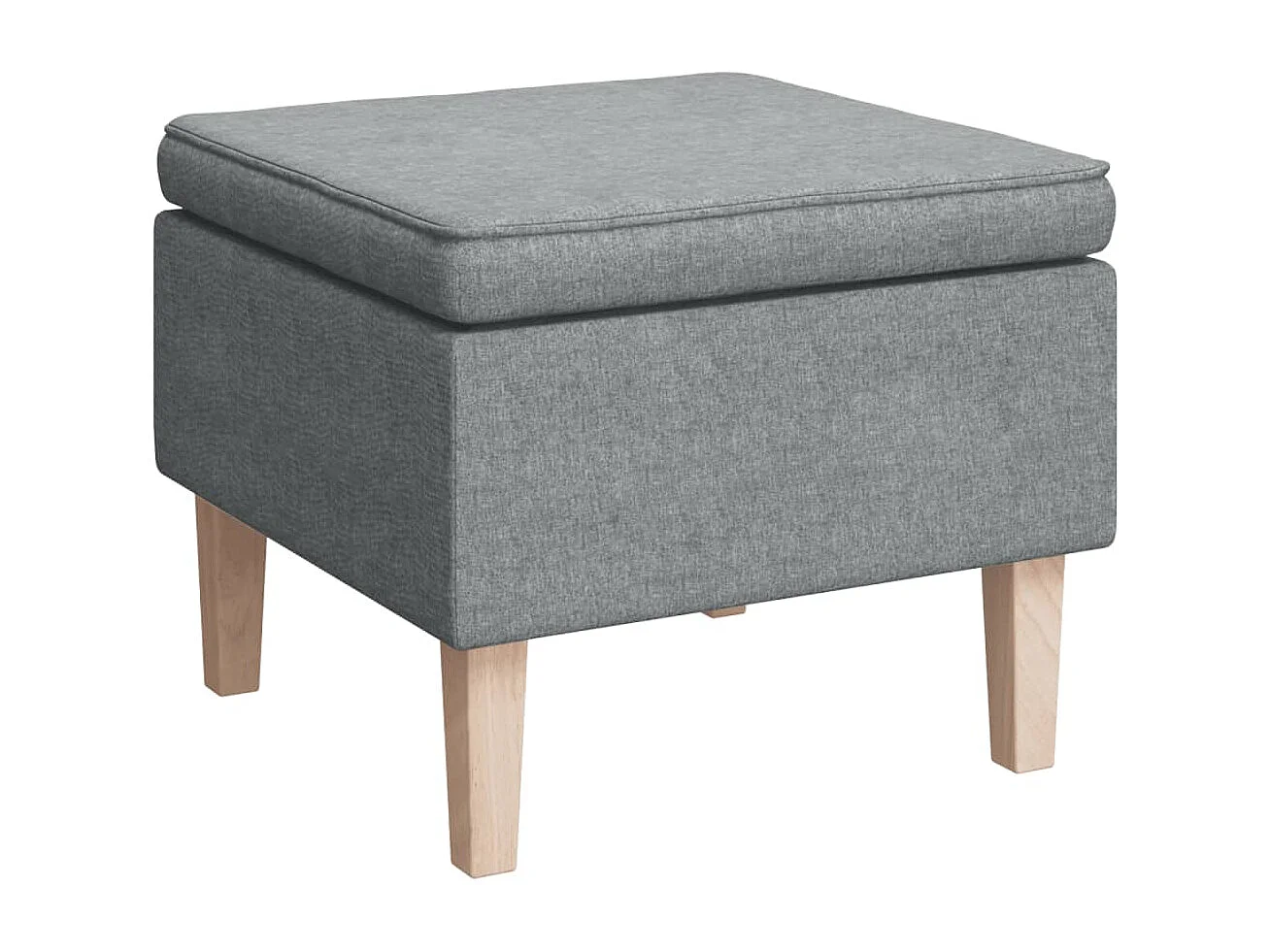 Kruk met houten poten Lichtgrijze stof