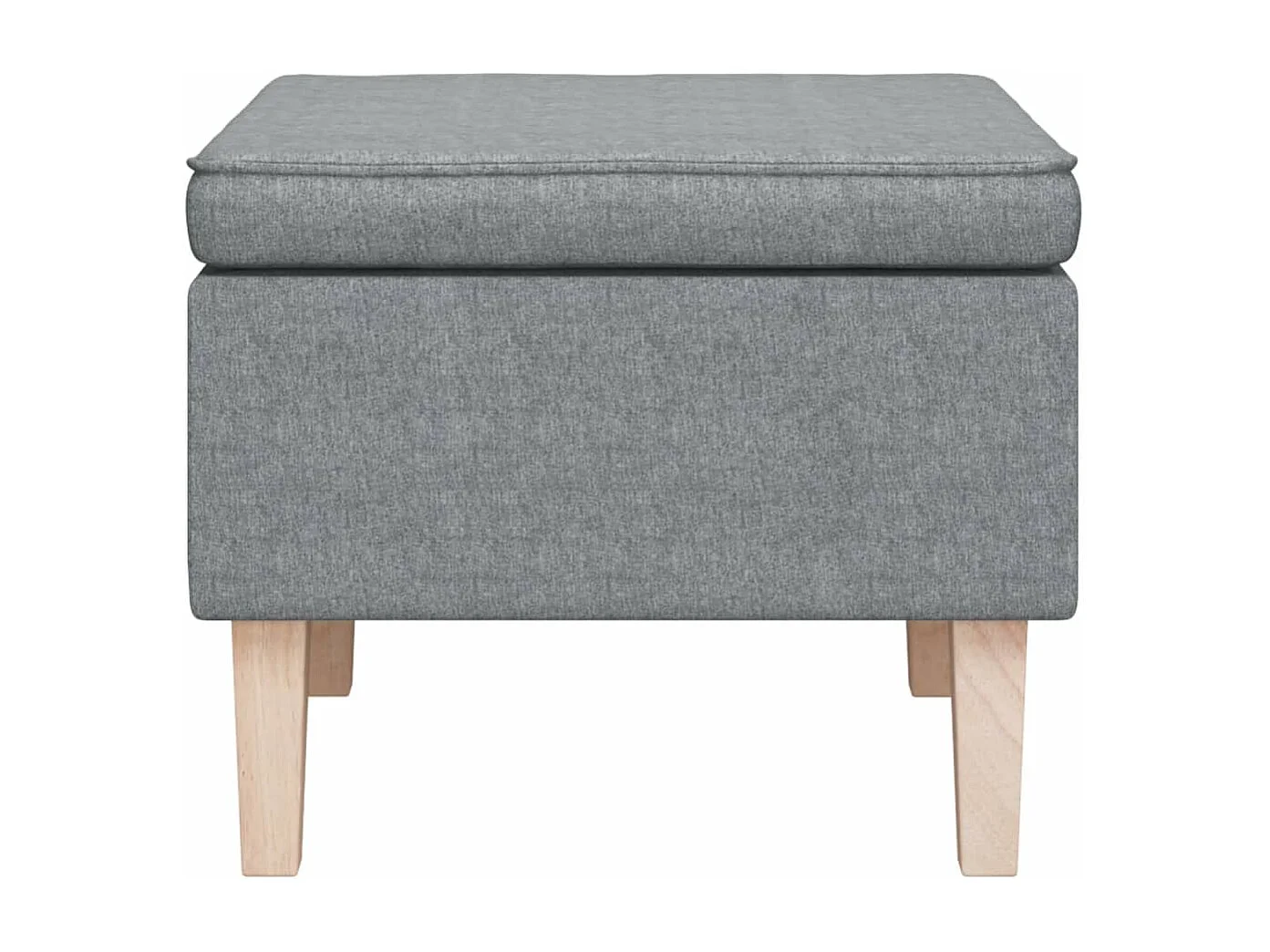 Kruk met houten poten Lichtgrijze stof