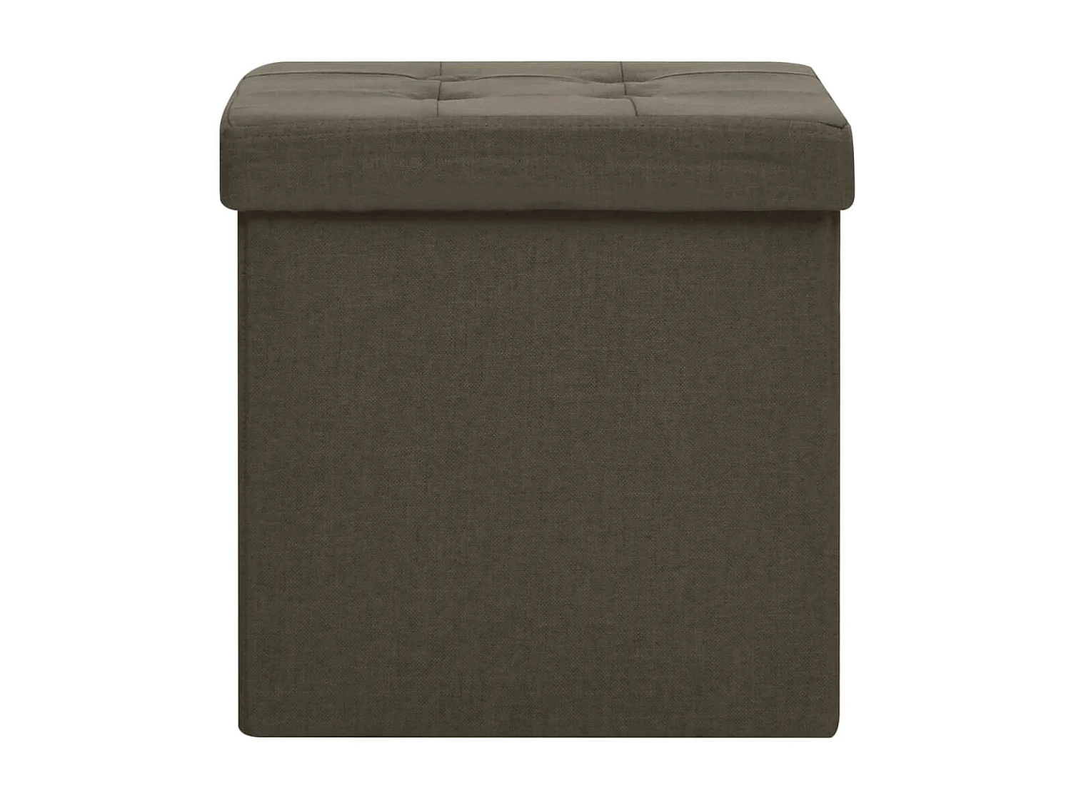 Tabouret de rangement pliable Marron foncé Faux lin