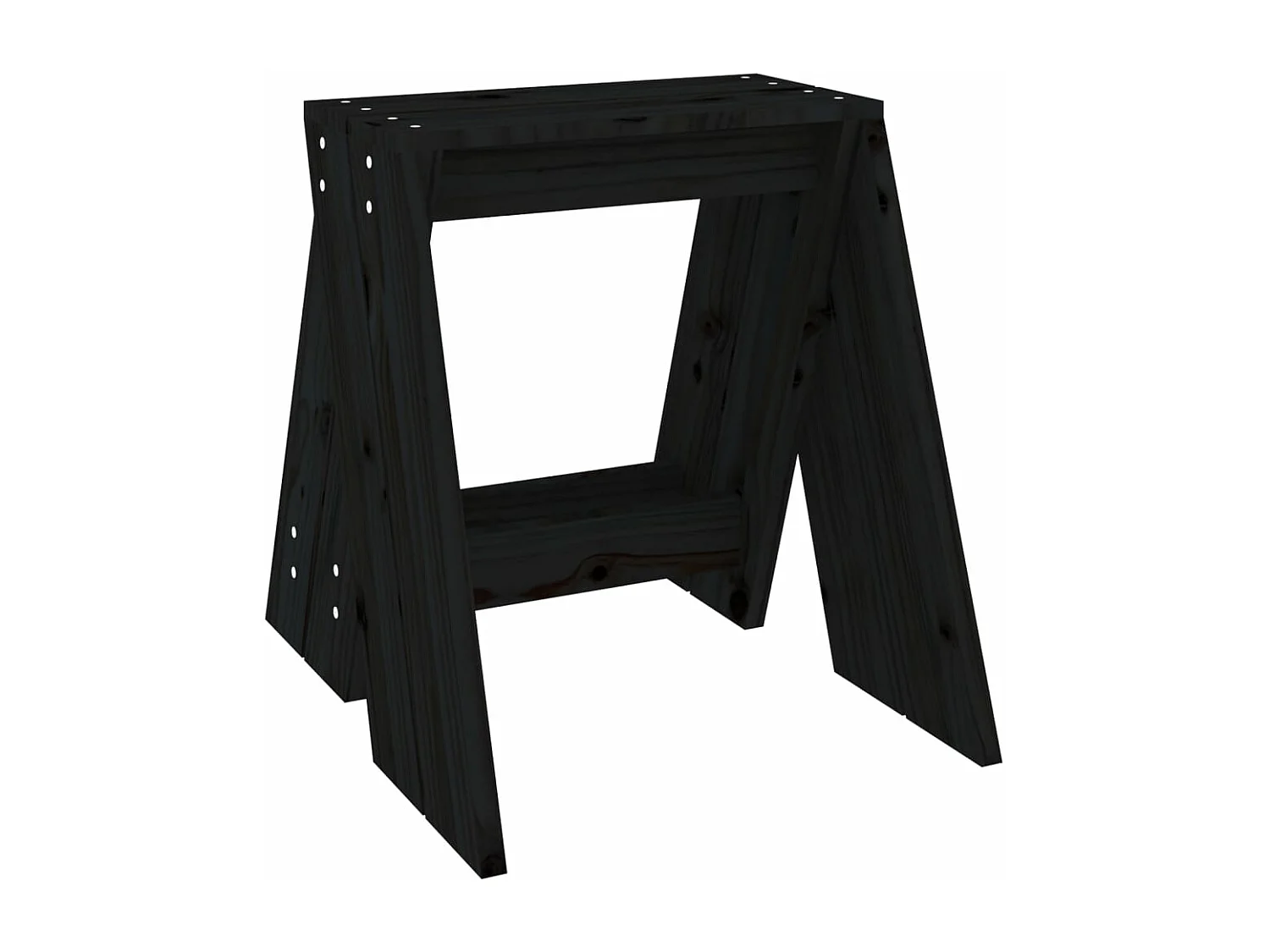 Juego de 2 taburetes de madera maciza de pino negro 40x40x45 cm