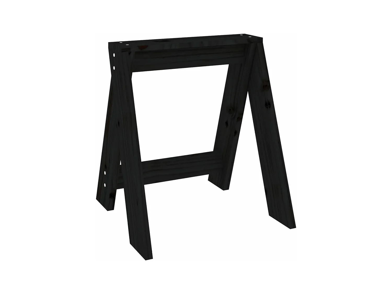 Tabourets lot de 2 noir 40x40x45 cm bois massif de pin