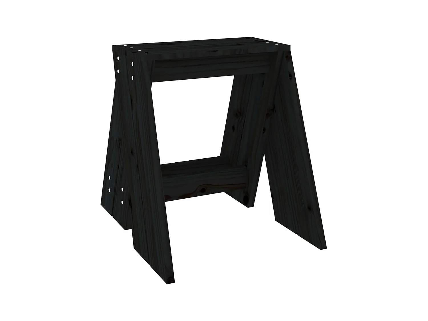 Tabourets lot de 2 noir 40x40x45 cm bois massif de pin
