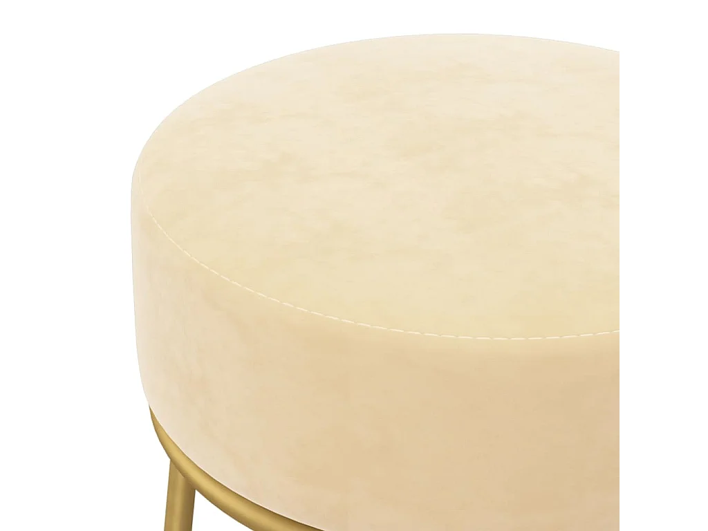 Tabouret rond Abricot Velours
