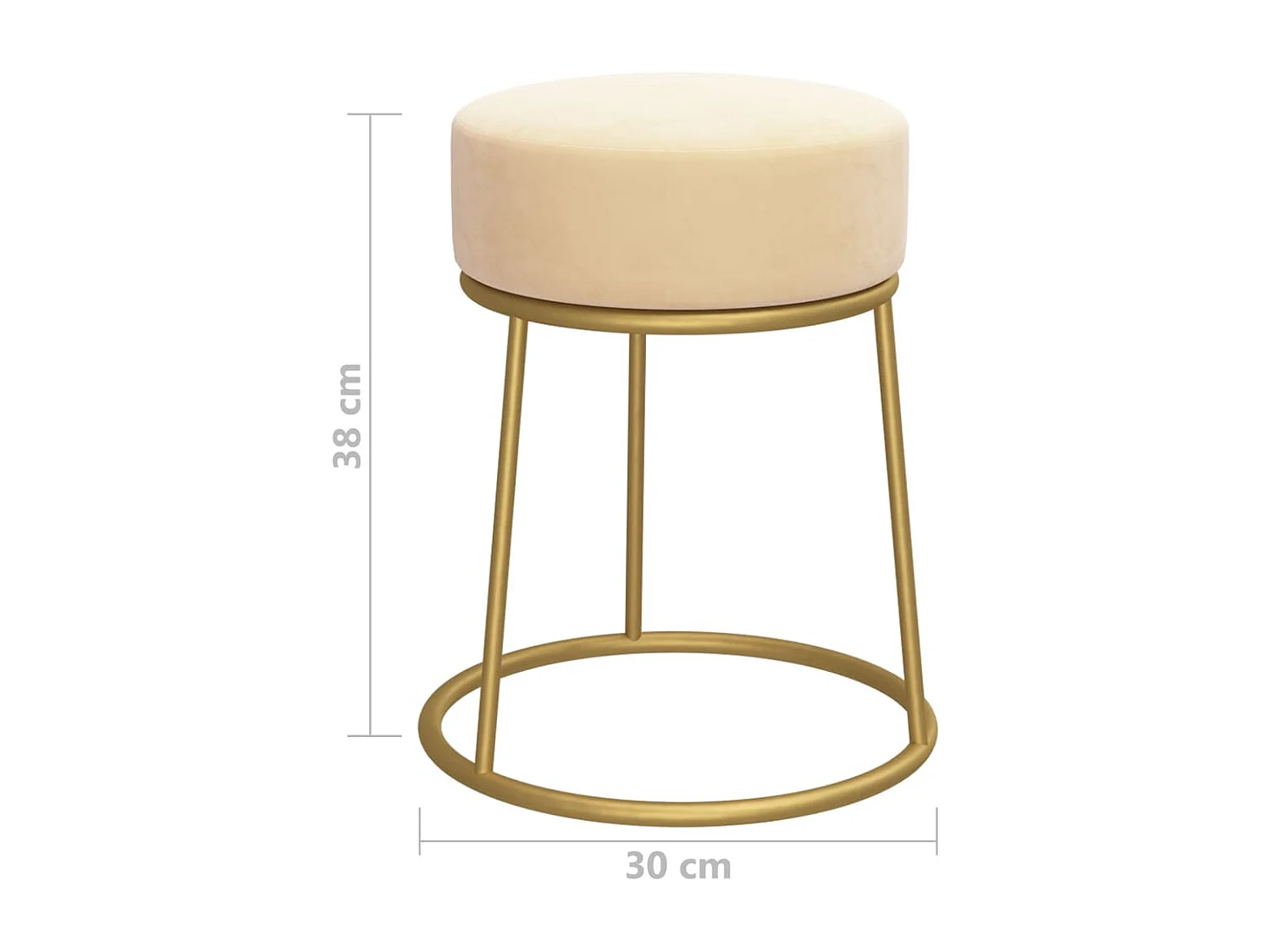 Tabouret rond Abricot Velours
