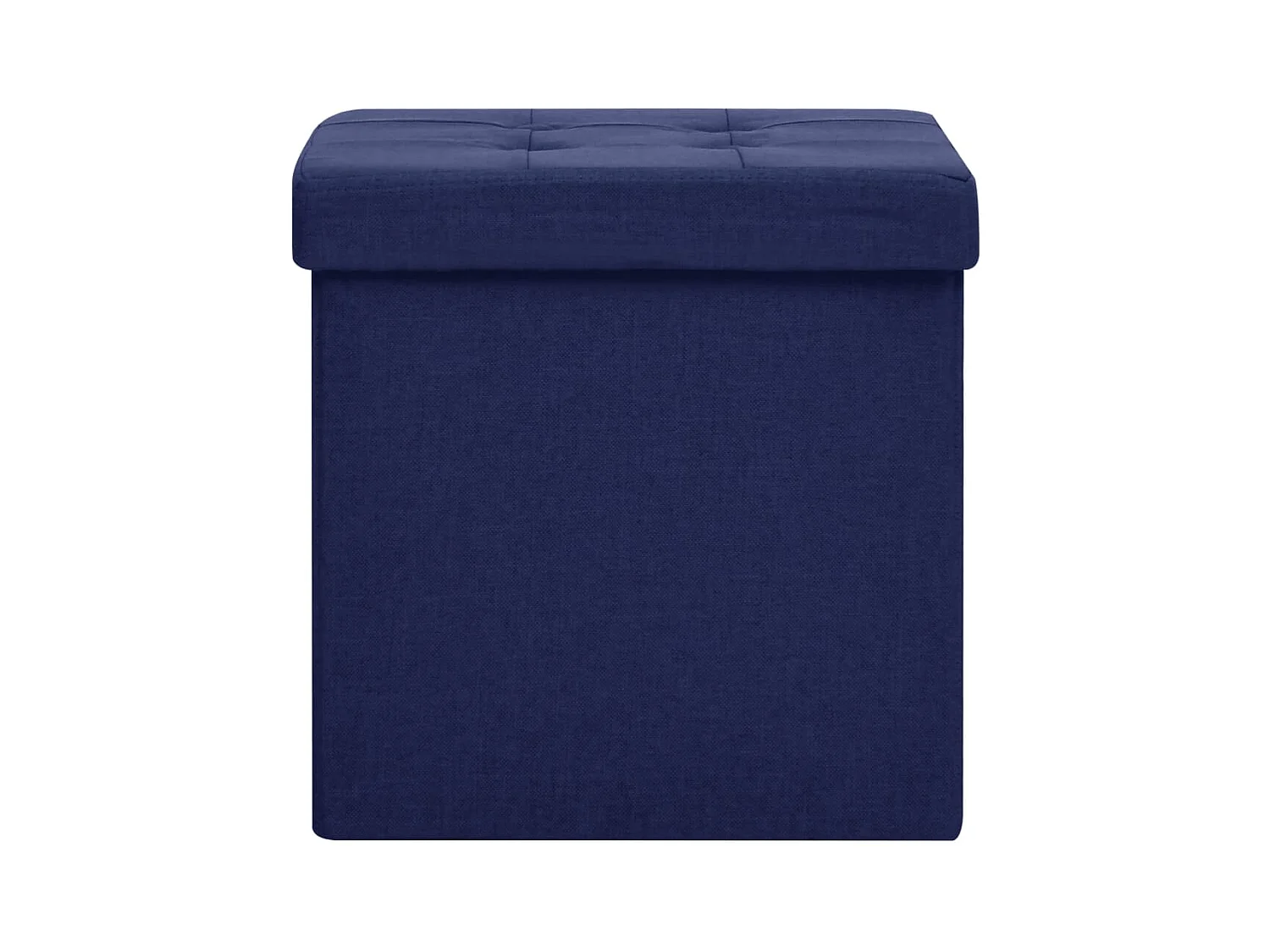 Zusammenklappbarer Aufbewahrungshocker aus blauem Kunstleinen