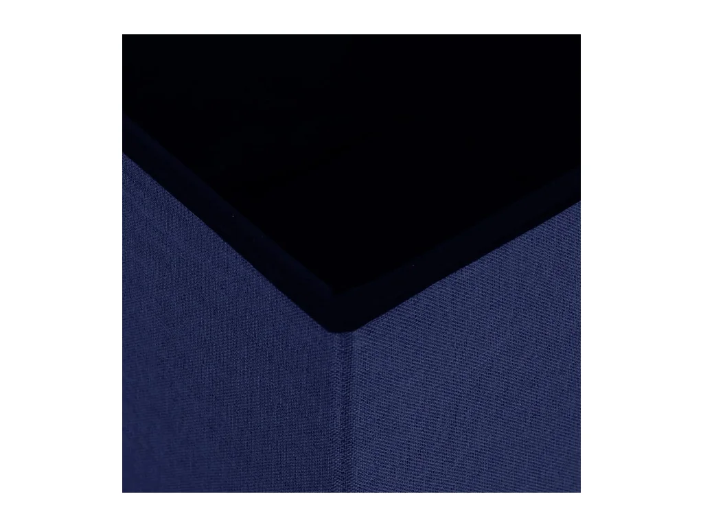 Zusammenklappbarer Aufbewahrungshocker aus blauem Kunstleinen