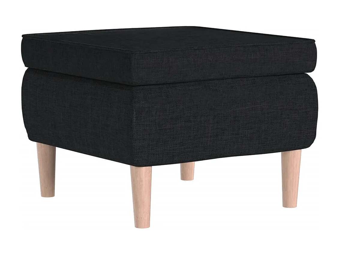Tabouret avec pieds en bois Noir Tissu