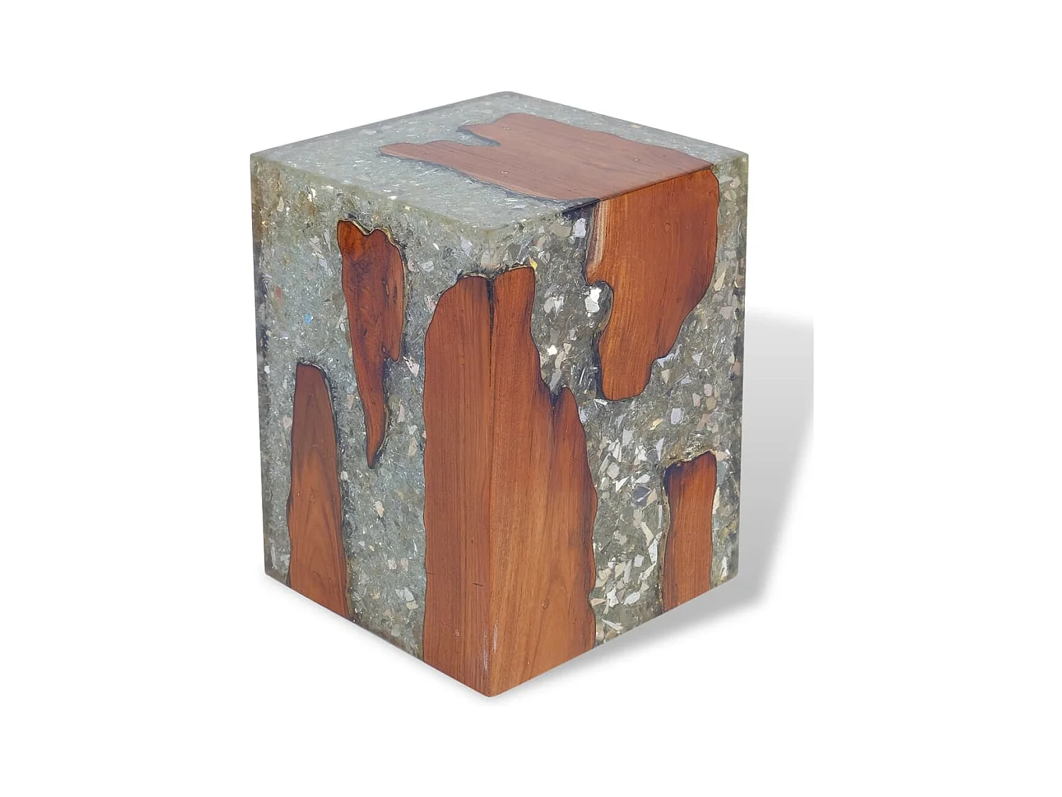 Tabouret Bois de teck massif et résine