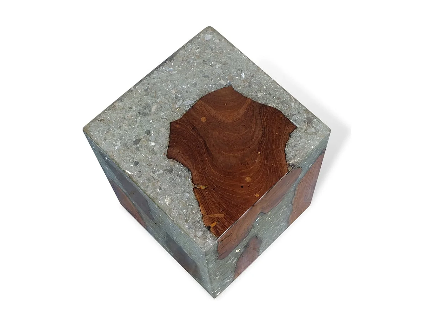 Tabouret Bois de teck massif et résine