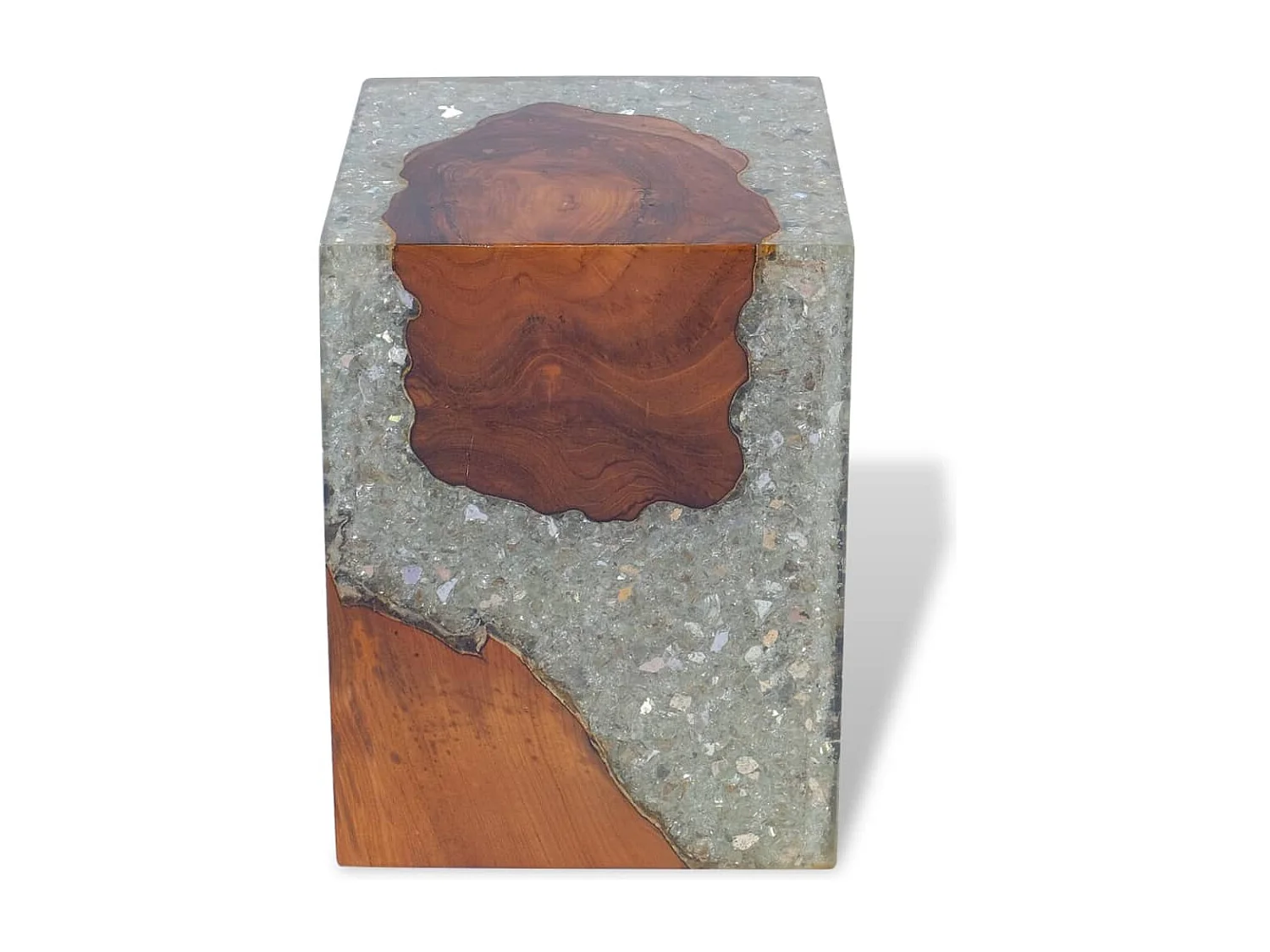 Tabouret Bois de teck massif et résine