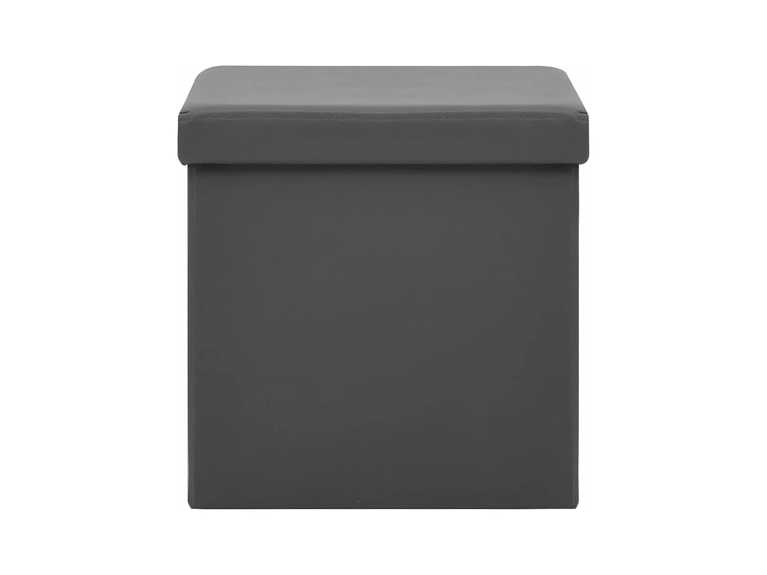 Tabourets de rangement pliables lot de 2 gris PVC