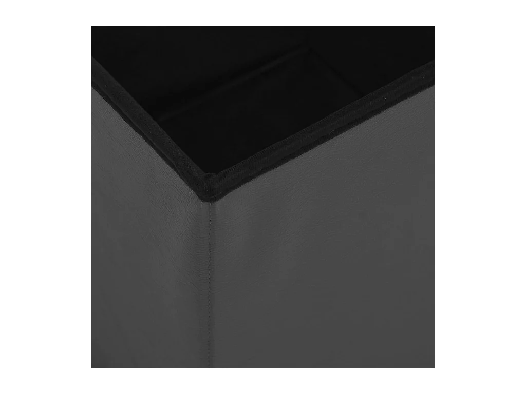 Tabourets de rangement pliables lot de 2 gris PVC