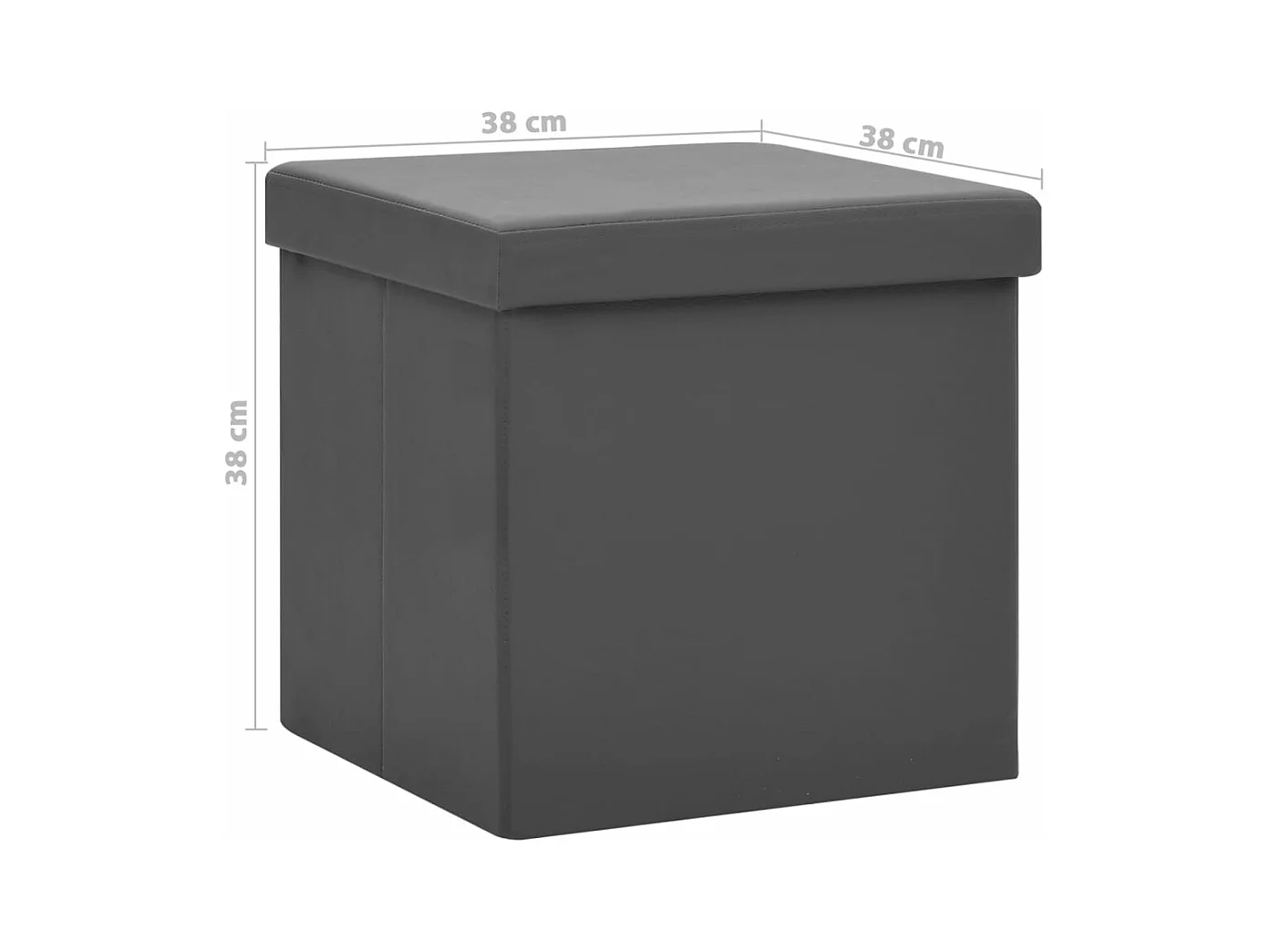 Tabourets de rangement pliables lot de 2 gris PVC