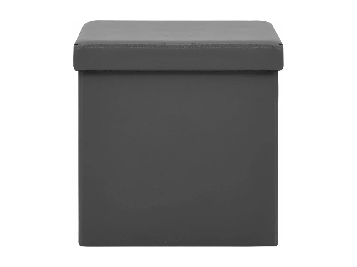 Tabourets de rangement pliables lot de 2 gris PVC