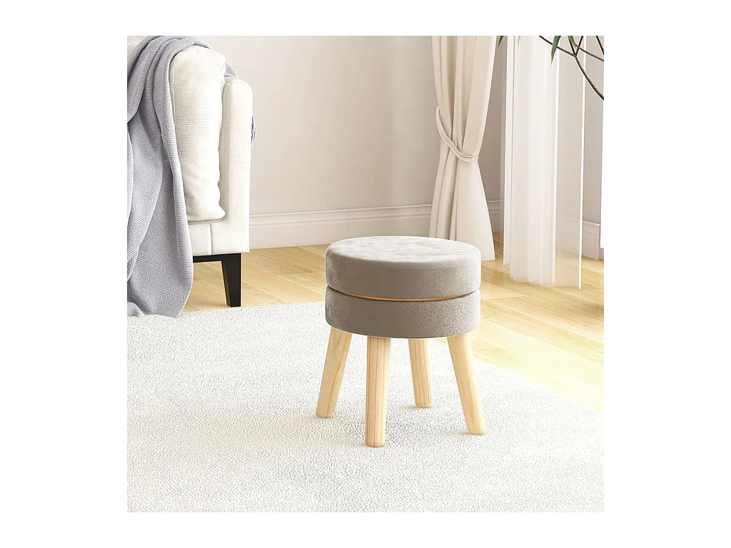 Tabouret rond Gris foncé Velours