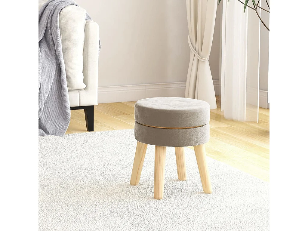 Tabouret rond Gris foncé Velours