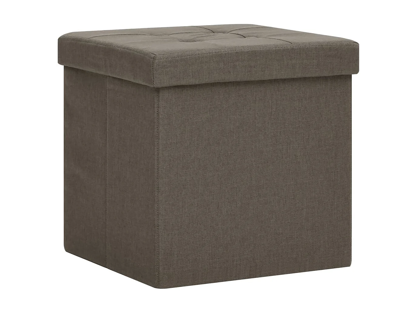 Tabourets de rangement pliables lot de 2 marron faux lin