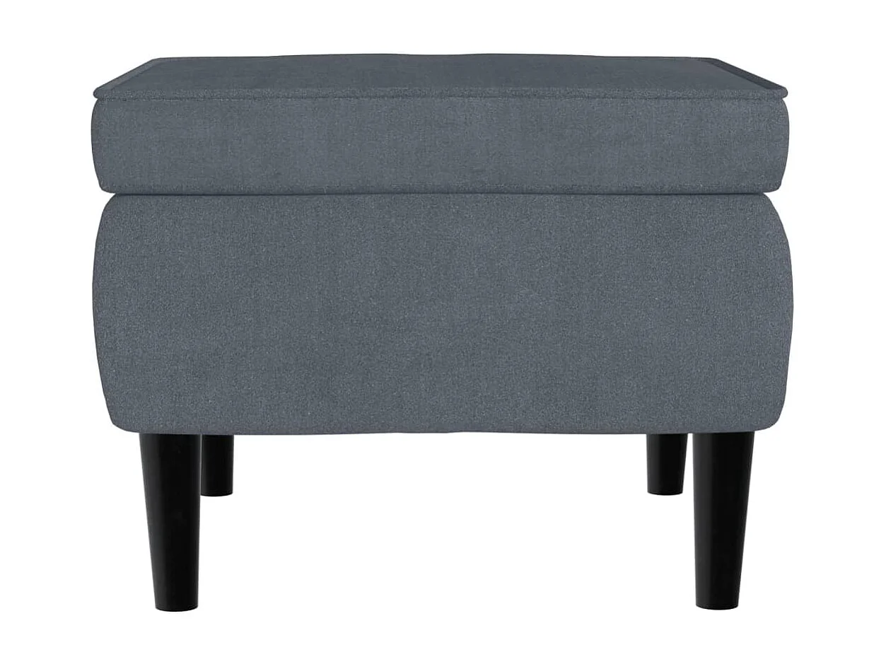 Taburete con patas de madera Terciopelo gris oscuro