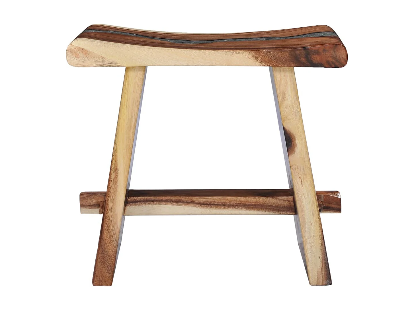 Tabouret Bois de Suar solide et polyrésine