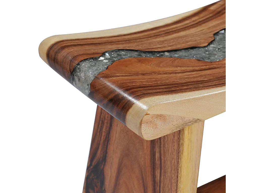 Tabouret Bois de Suar solide et polyrésine
