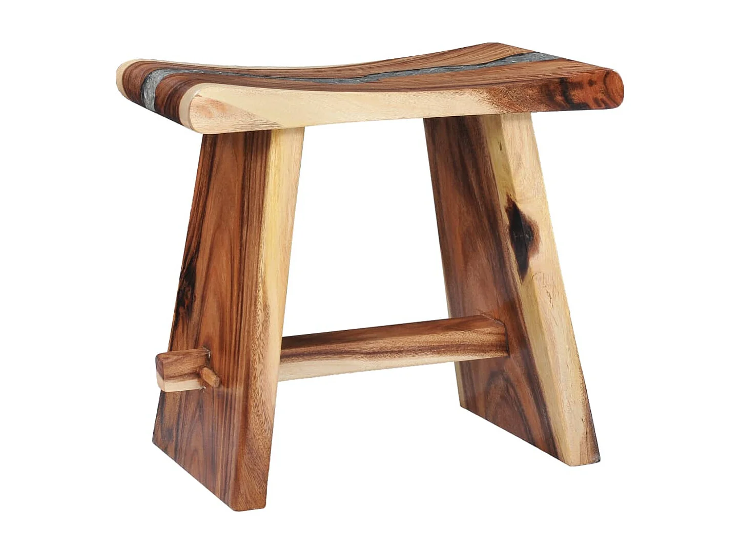 Tabouret Bois de Suar solide et polyrésine