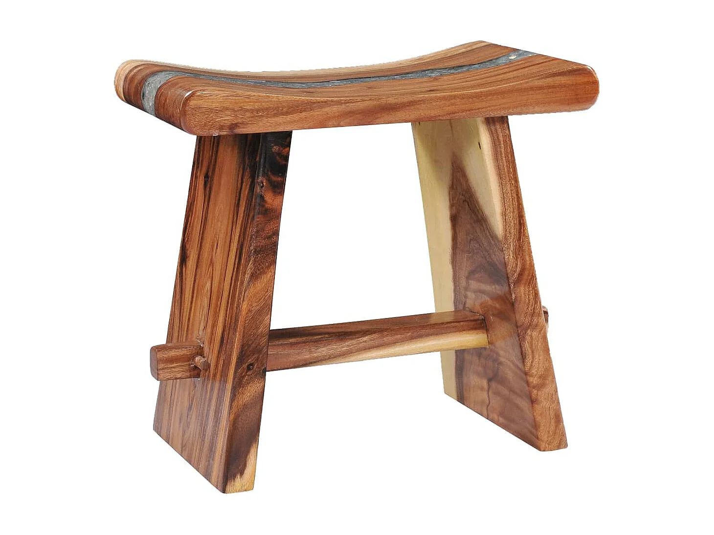 Tabouret Bois de Suar solide et polyrésine