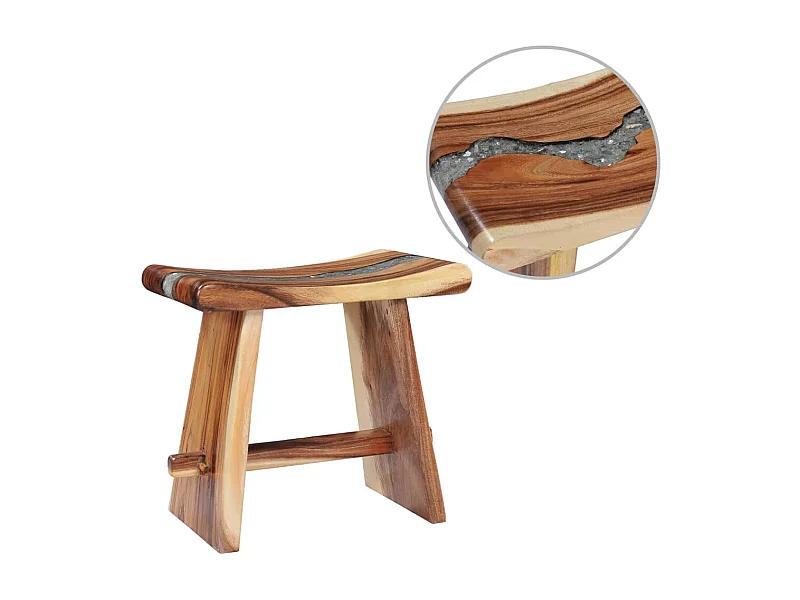 Sgabello Legno massello di Suar e poliresina