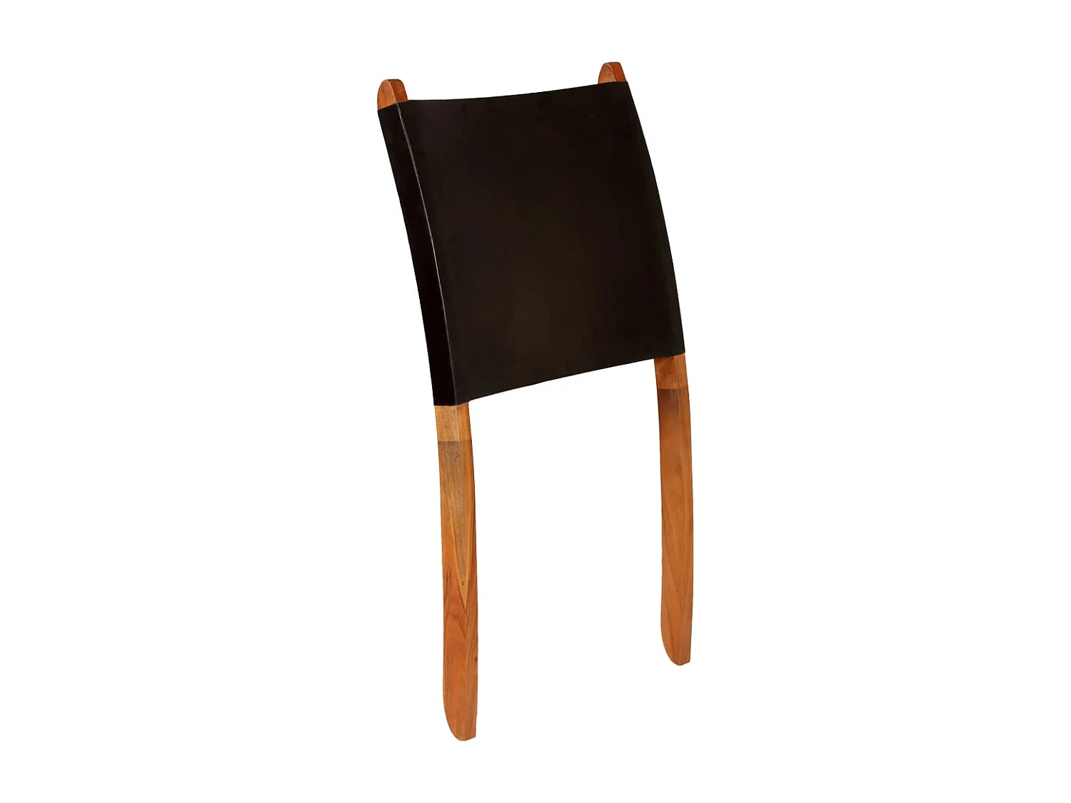 Chaise de relaxation pliable Noir Cuir véritable