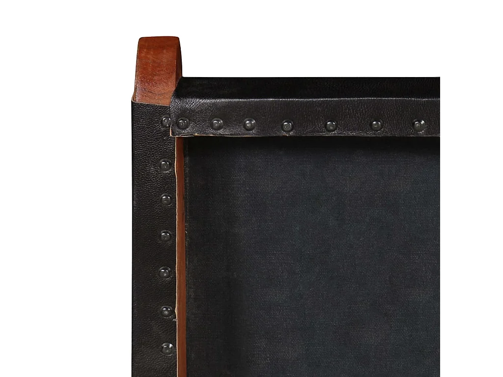 Chaise de relaxation pliable Noir Cuir véritable