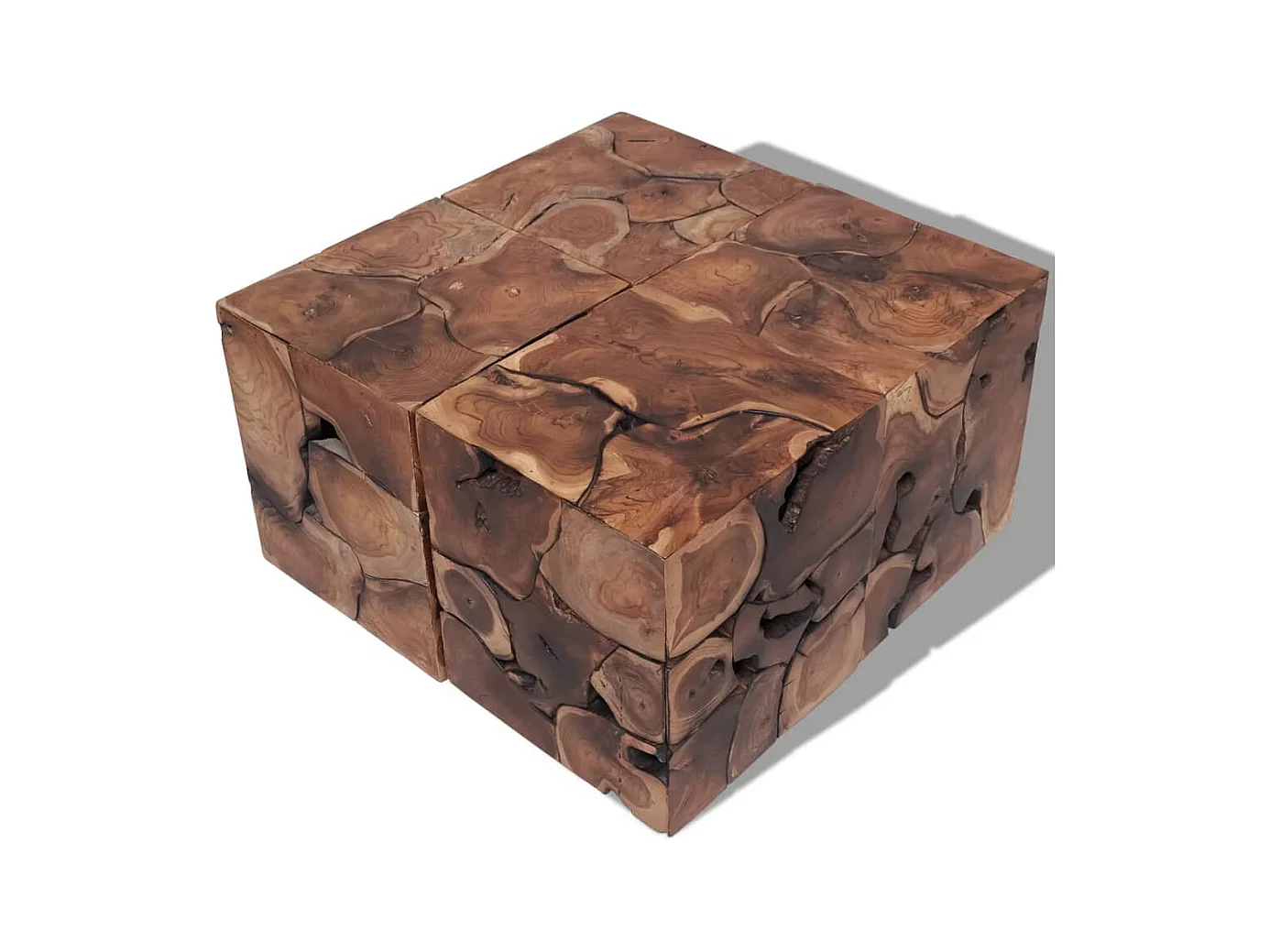 Hocker/Couchtisch aus massivem Teakholz