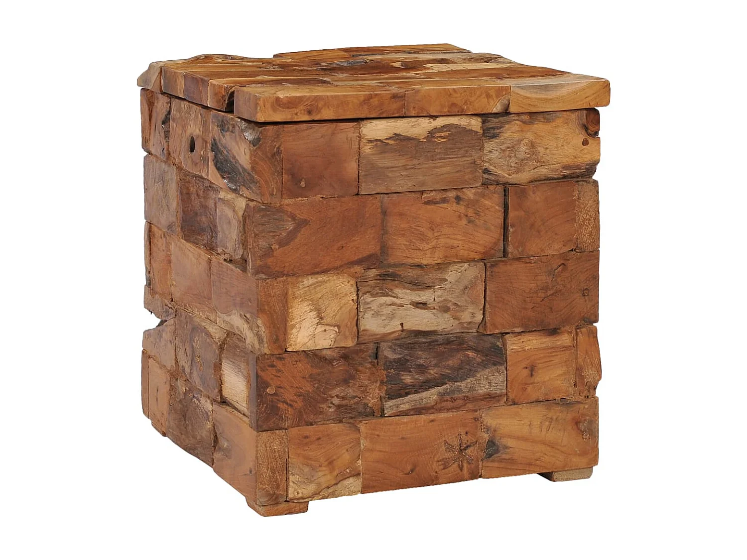 Tabouret de rangement Bois de teck massif