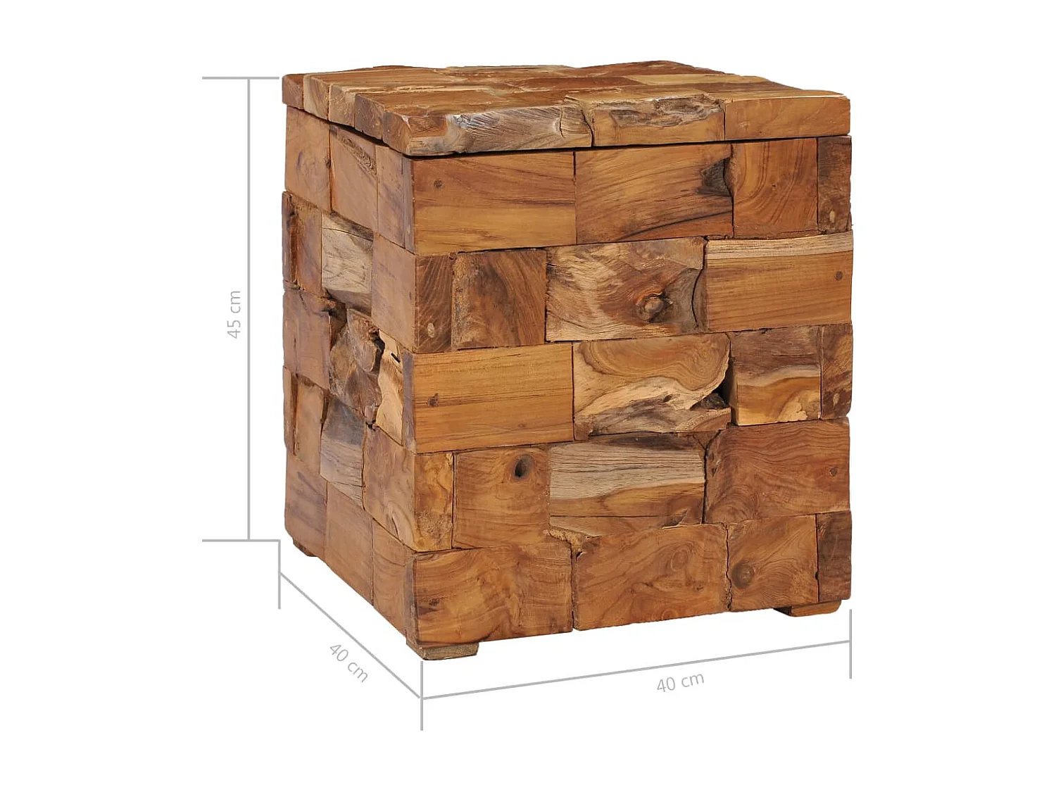 Sgabello contenitore Legno massello di teak