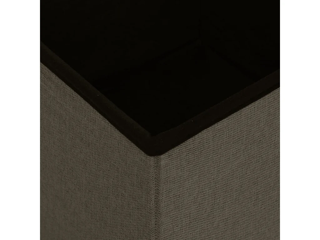 Juego de 2 taburetes plegables con almacenaje de lino sintético en marrón oscuro