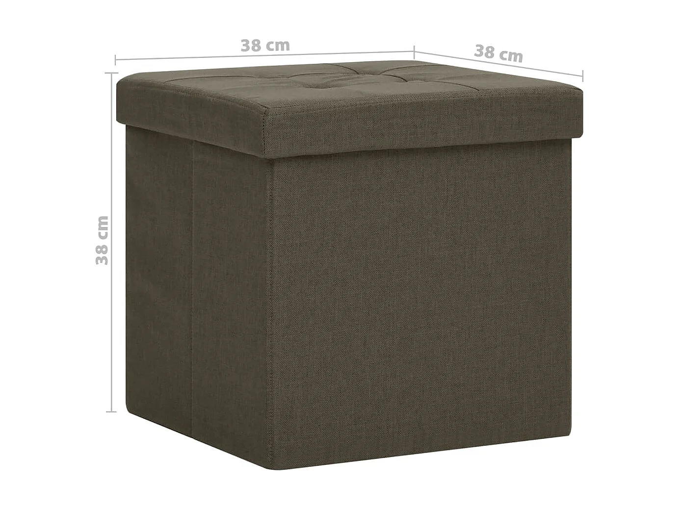Tabourets de rangement pliables lot de 2 marron foncé faux lin