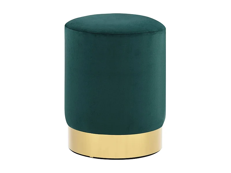 Tabouret Vert foncé et doré Velours
