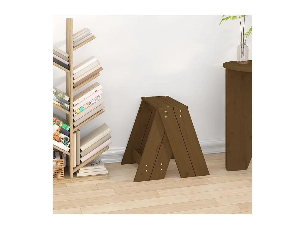 Tabourets lot de 2 marron miel 40x40x45 cm bois massif de pin