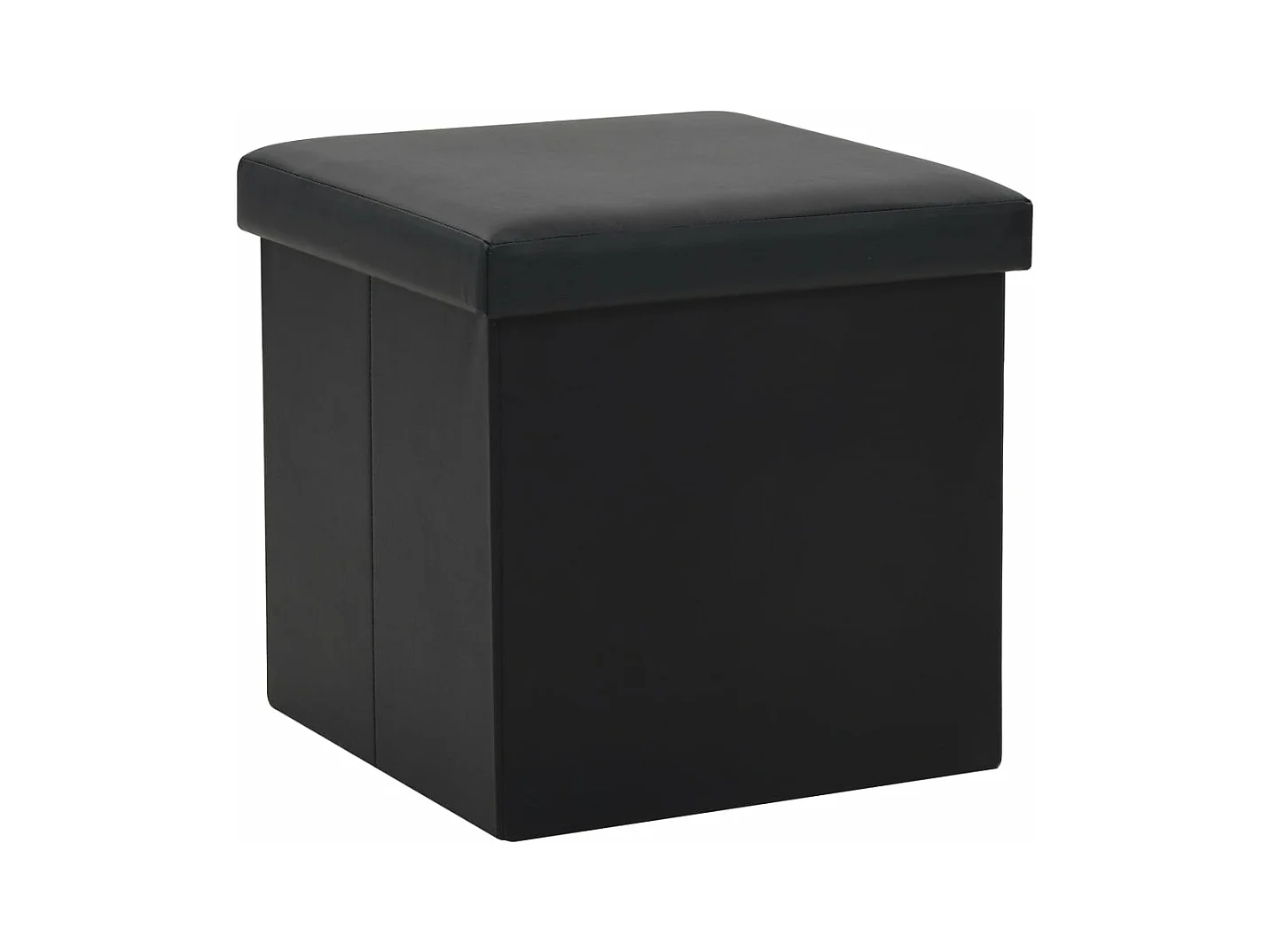 Tabouret de rangement pliable Noir Similicuir
