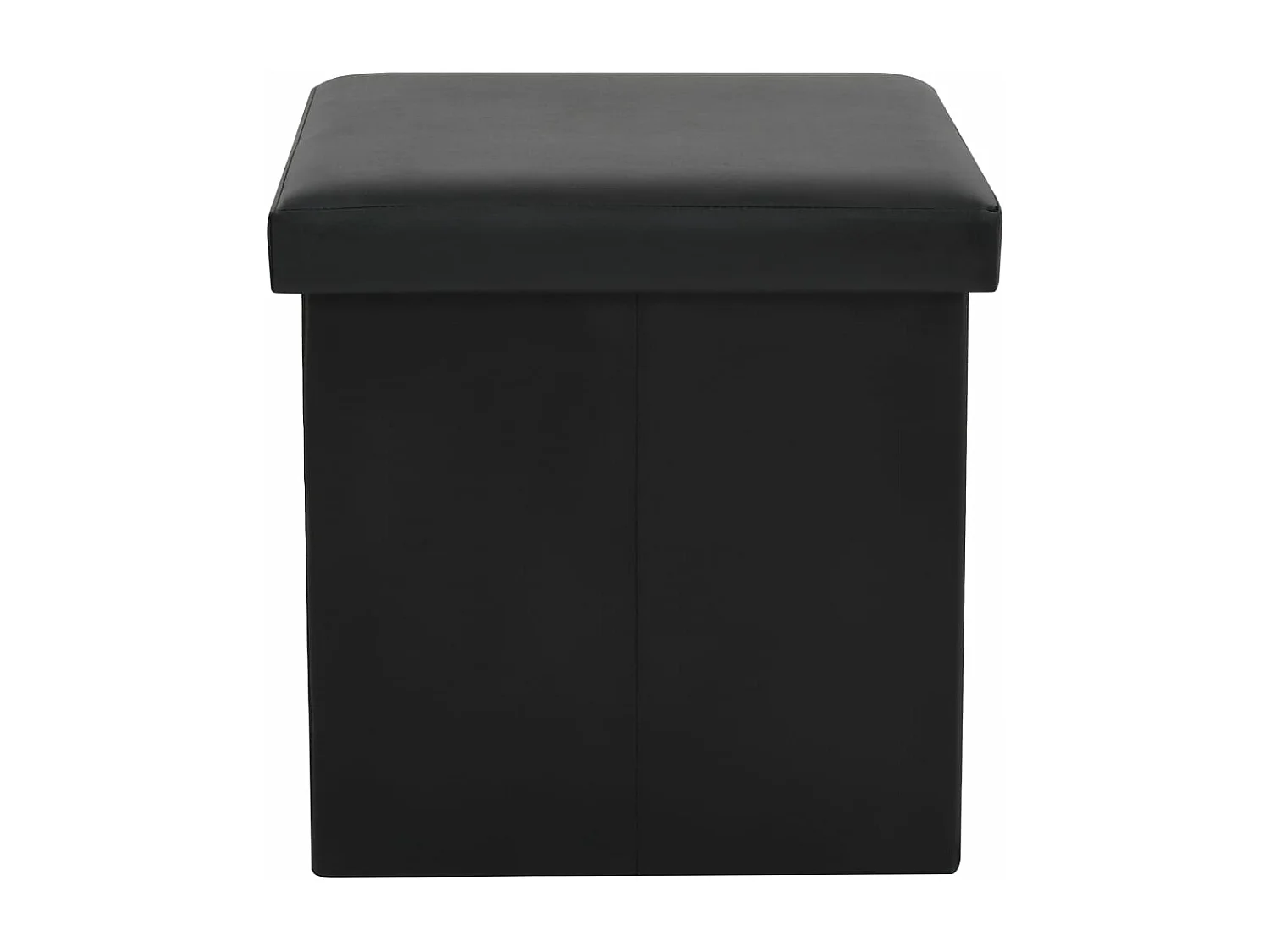 Tabouret de rangement pliable Noir Similicuir
