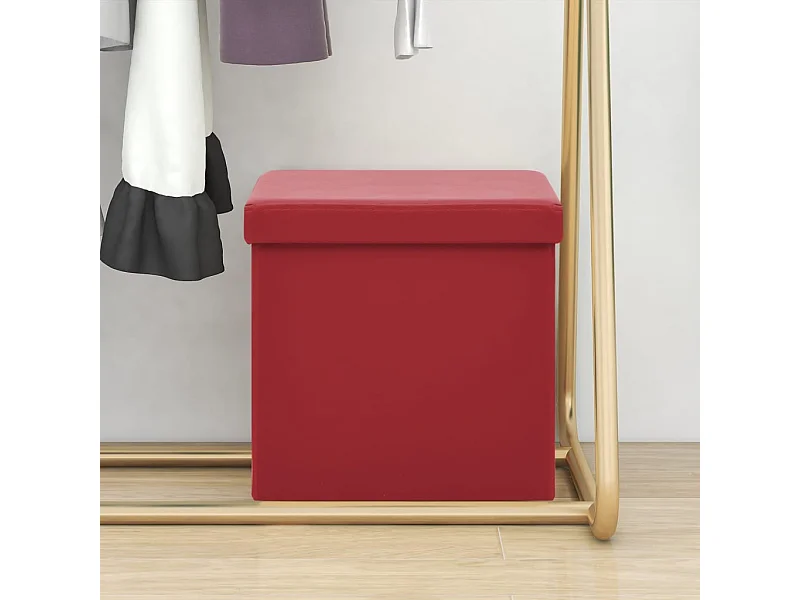 Opvouwbare opbergkruk Burgundy rood PVC