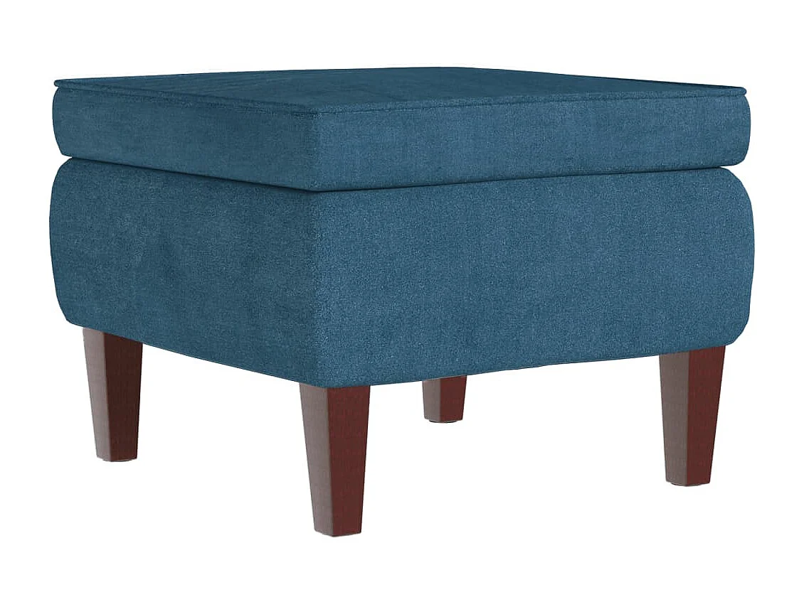Sgabello con gambe in legno Velvet Blu