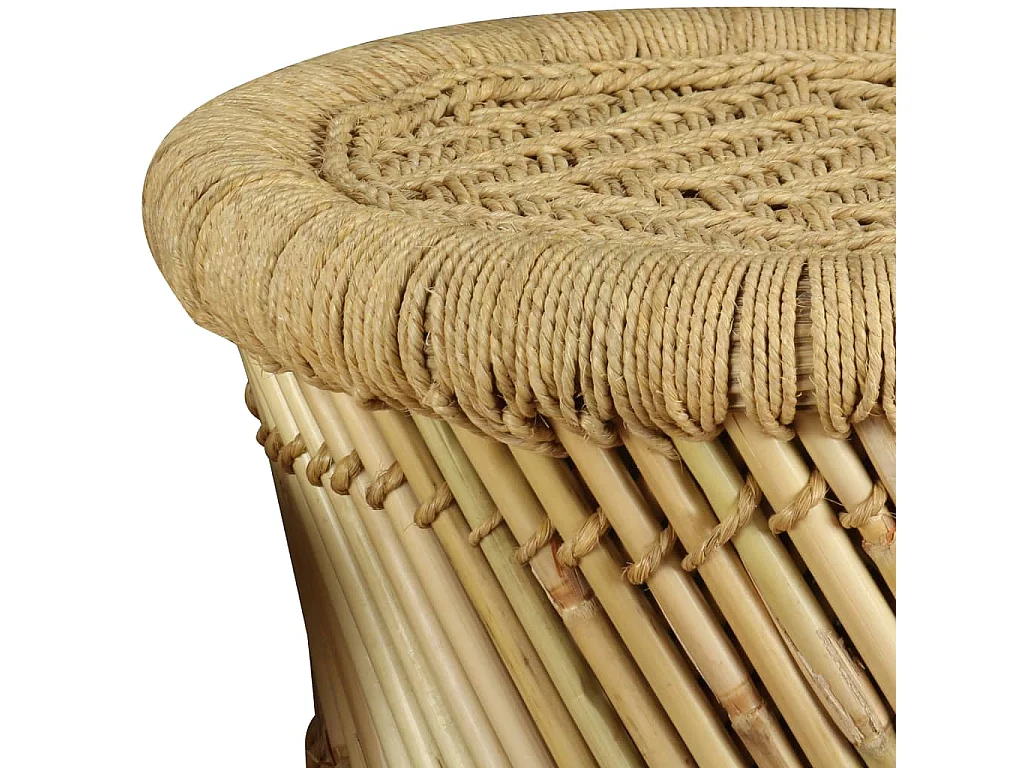 Tabourets lot de 2 Bambou et jute
