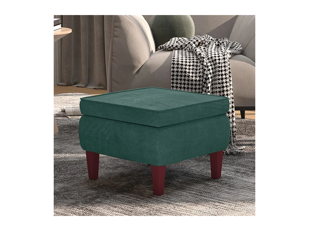 Kruk met houten poten Donkergroen Velvet