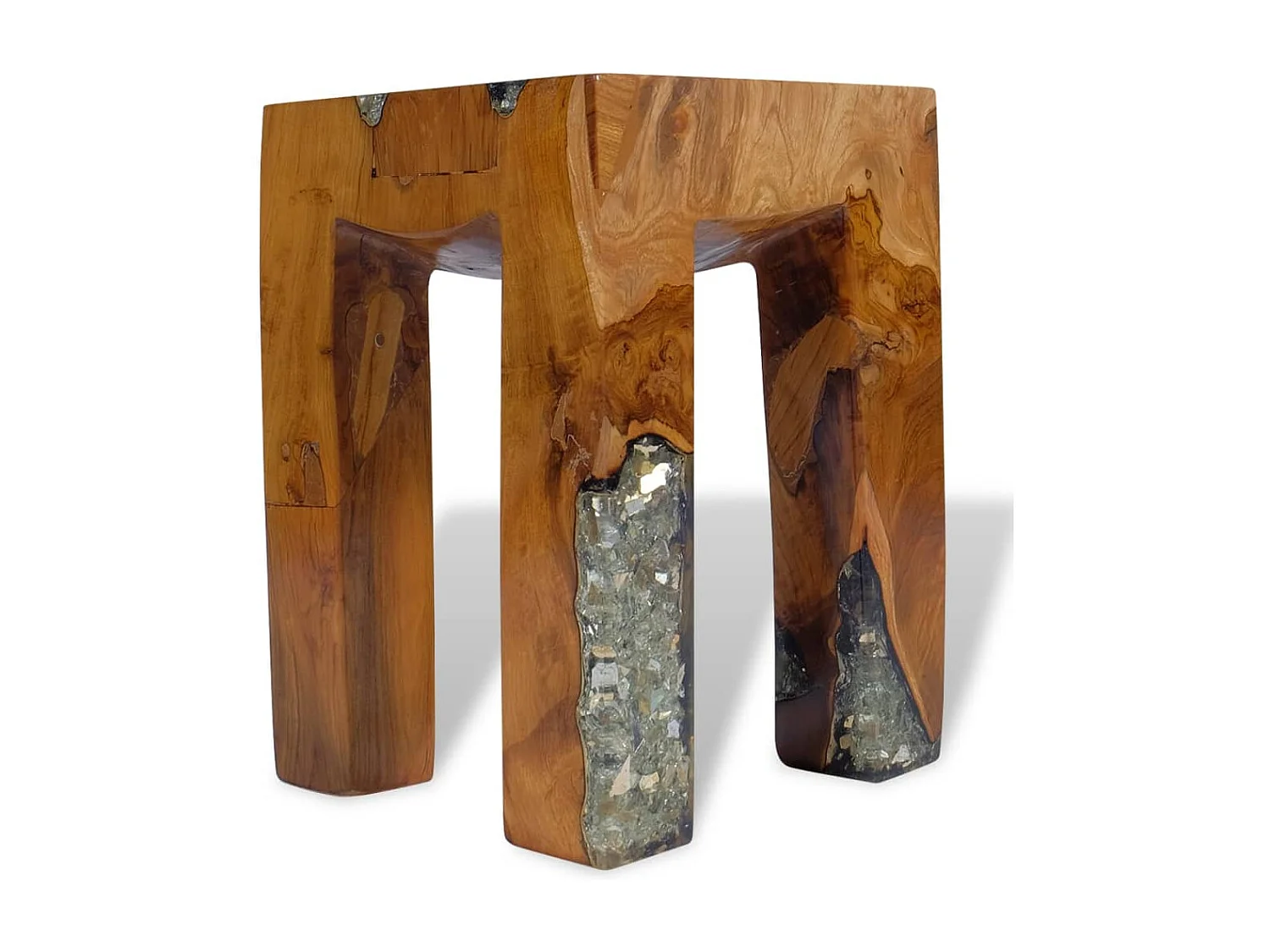 Tabouret Bois de teck massif et résine