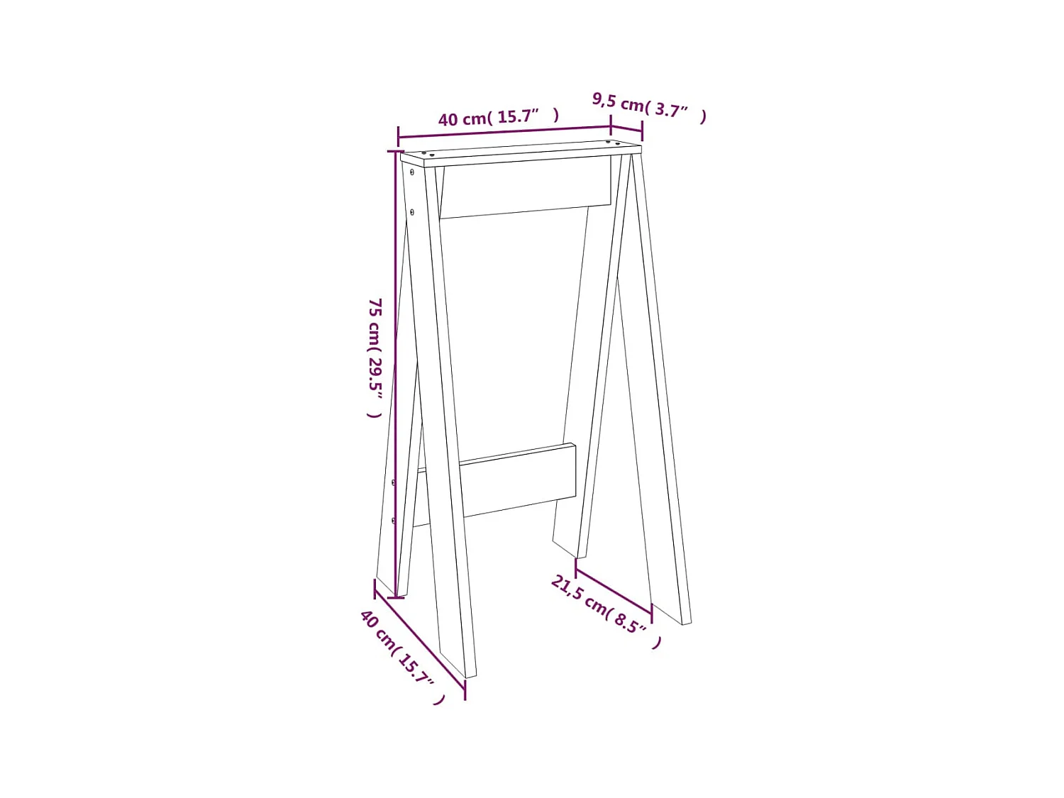 Tabourets lot de 2 marron miel 40x40x75 cm bois massif de pin
