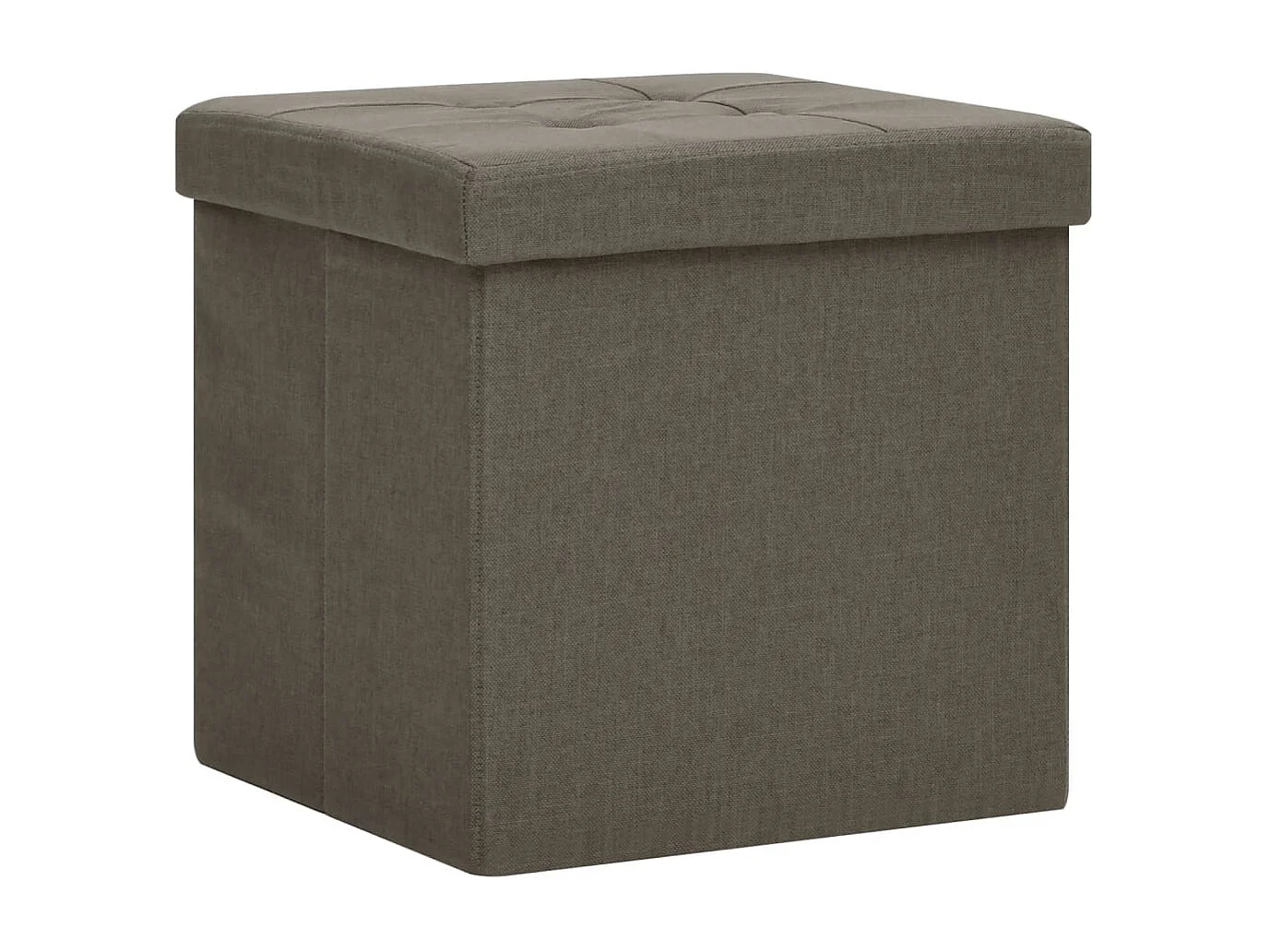 Tabouret de rangement pliable Marron Faux lin