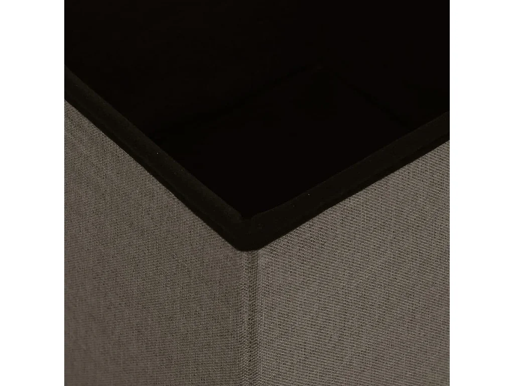 Tabouret de rangement pliable Marron Faux lin