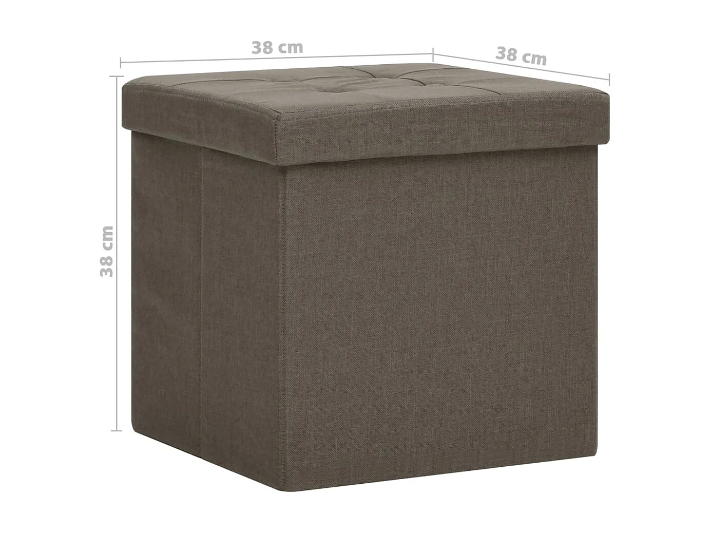 Tabouret de rangement pliable Marron Faux lin