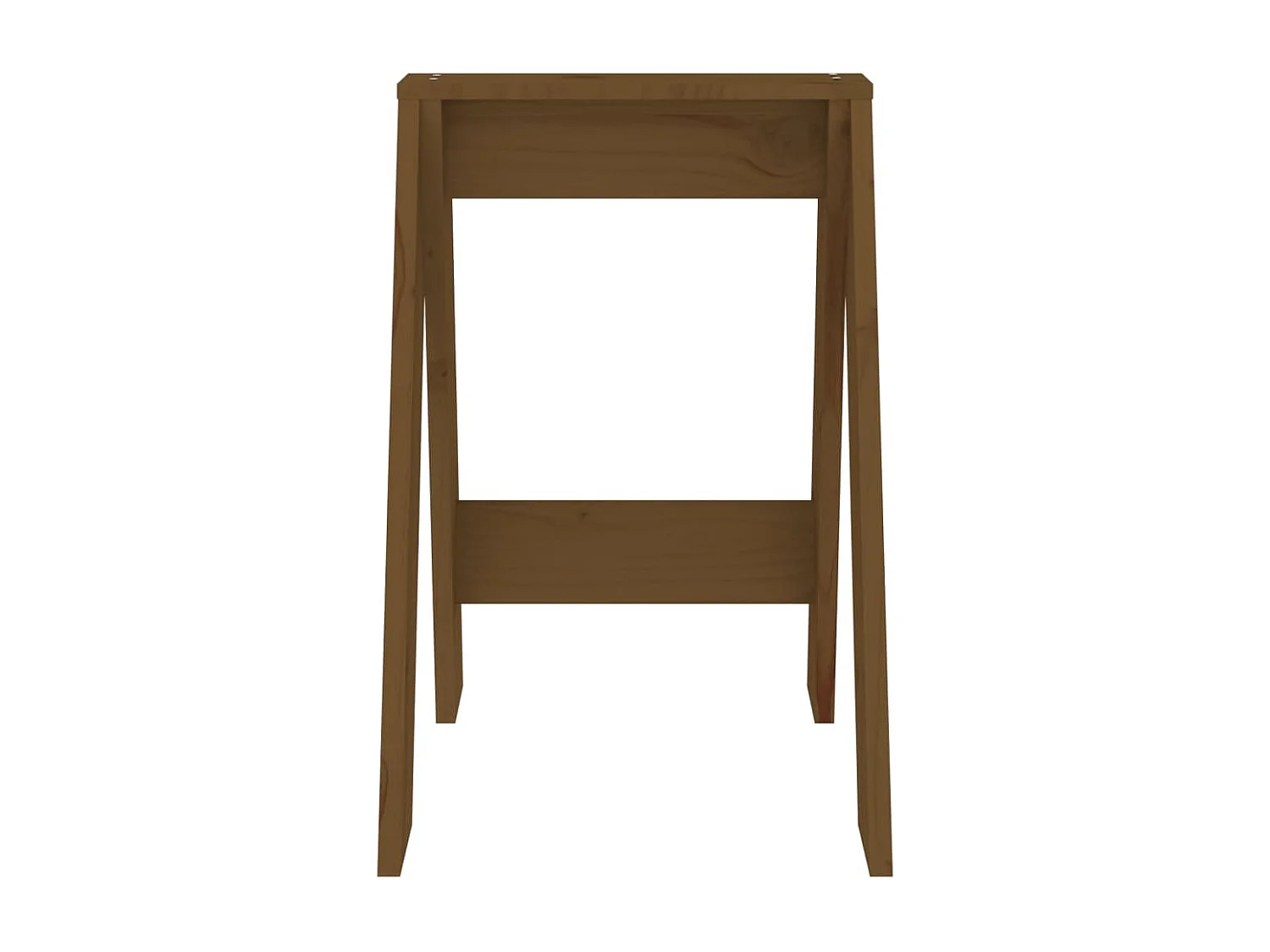 Conjunto de 2 bancos em madeira maciça de pinho castanho mel 40x40x60 cm