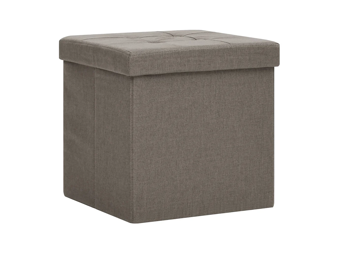 Tabourets de rangement pliables lot de 2 taupe faux lin